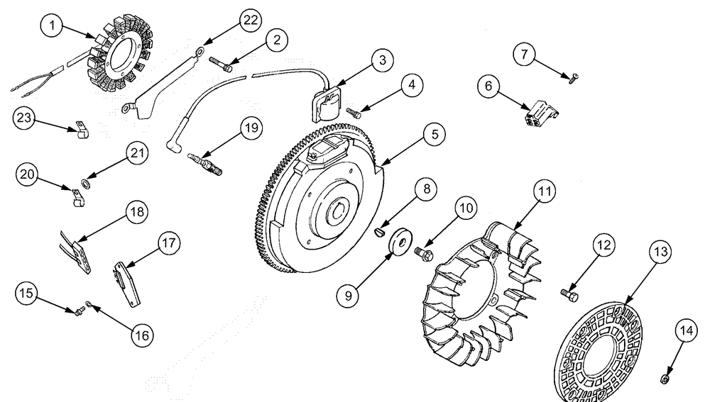 Ignition, Electrical And Flywheel (Kh-64638) Diagram and Parts List for 2518-44 13A208L100-13B288L100 Cub Cadet Lawn Tractor
